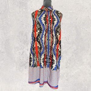 Mely New York a little bit of everything print vibrant light and silky sleeveles